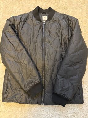 GAP Black Quilted Bomber Jacket